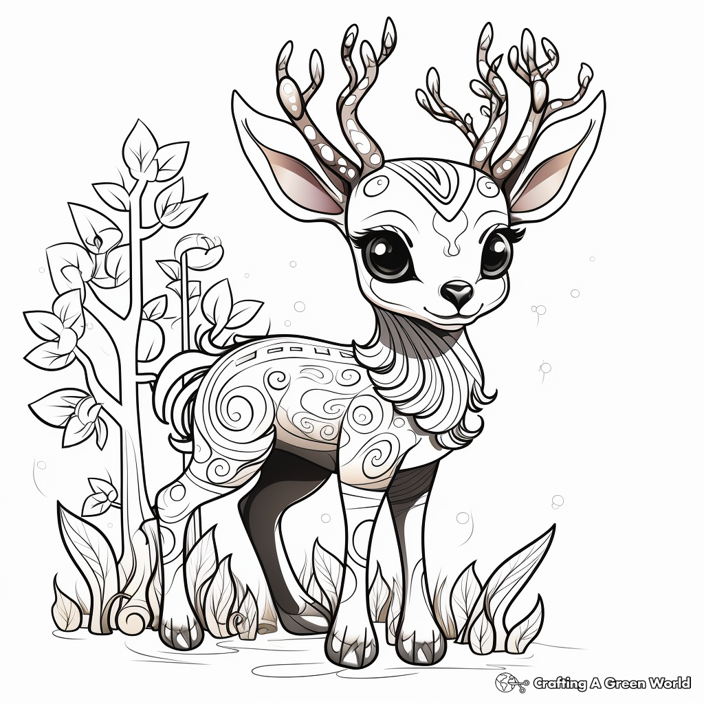 Fantasy Deerling Coloring Pages 1