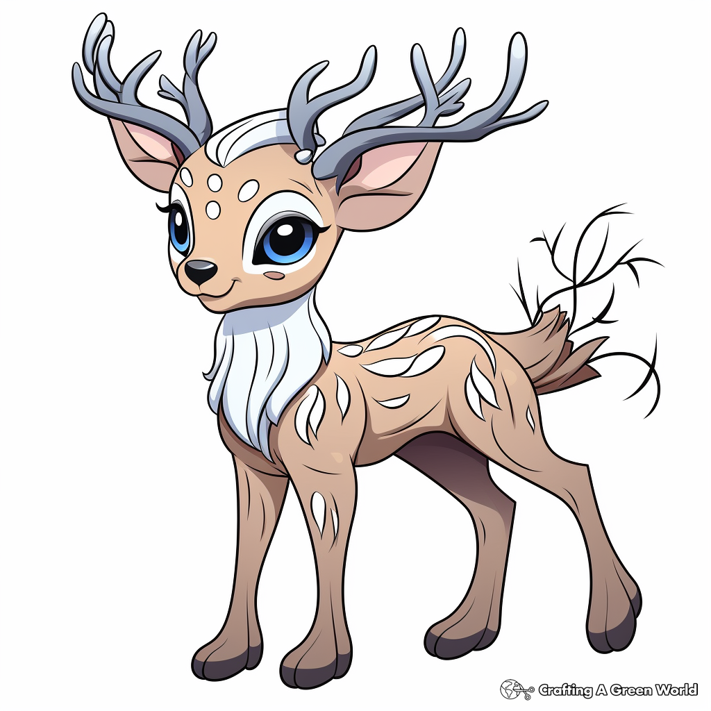 Fantasy Deerling Coloring Pages 2