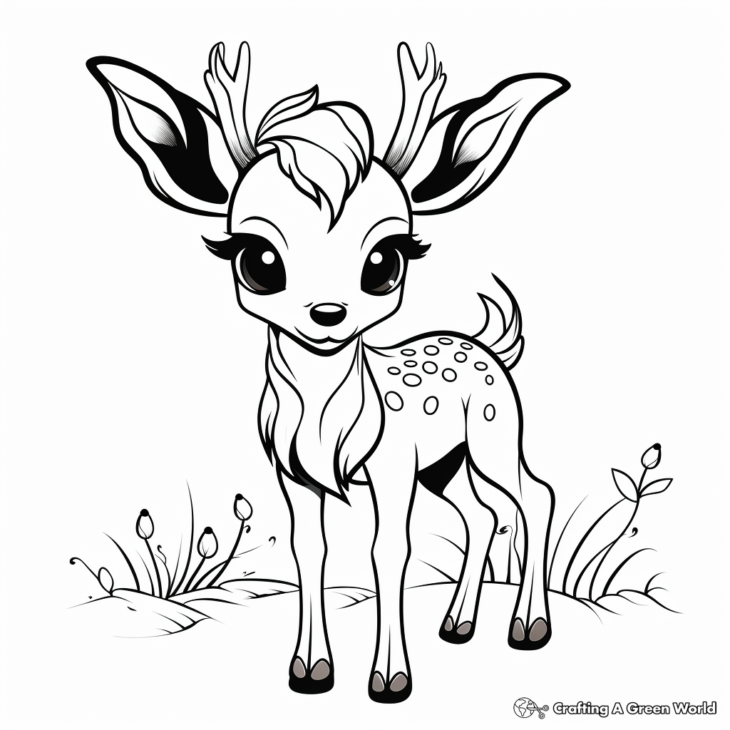 Fantasy Deerling Coloring Pages 4