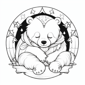 Fantasy Dreaming Bear Coloring Pages 2