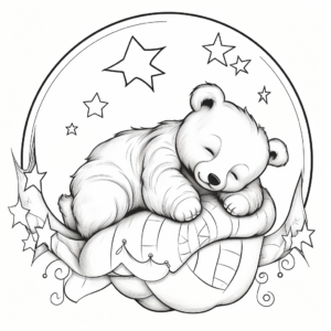 Fantasy Dreaming Bear Coloring Pages 3