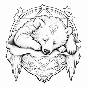 Fantasy Dreaming Bear Coloring Pages 4