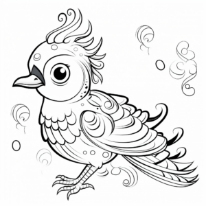 Fantasy Fairy Pigeon Coloring Pages 2