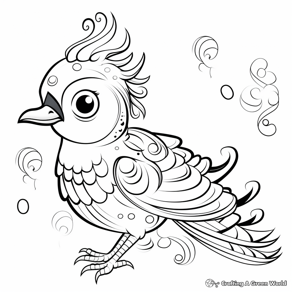Fantasy Fairy Pigeon Coloring Pages 2
