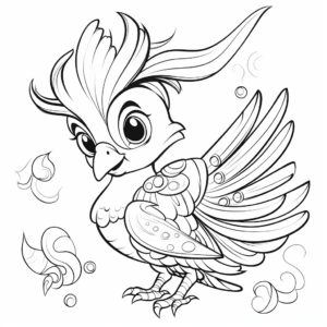 Fantasy Fairy Pigeon Coloring Pages 3