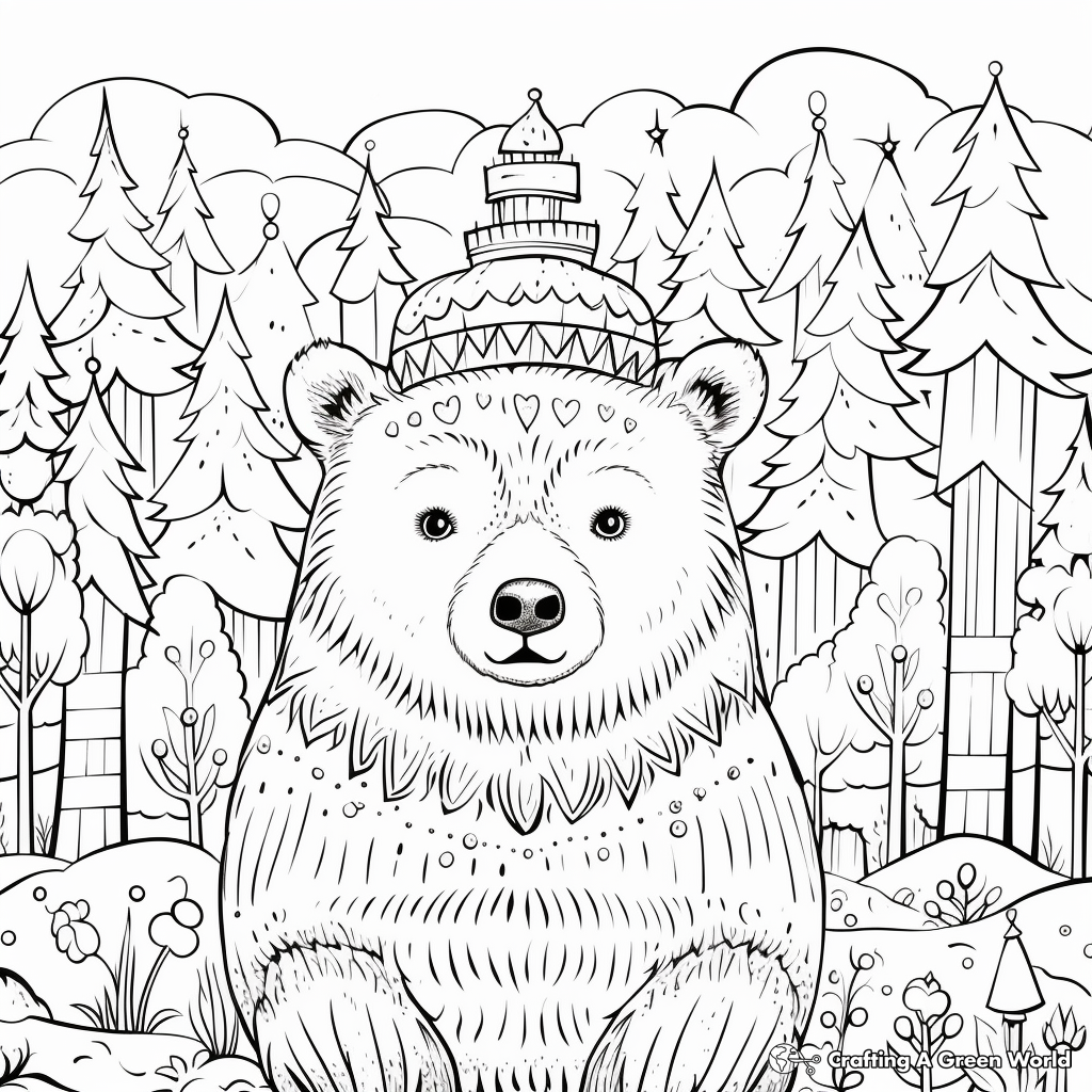 Fantasy Forest Mama Bear Coloring Pages 2