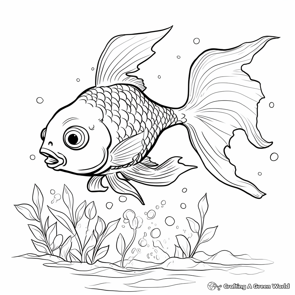 Fantasy Goldfish Coloring Pages for Adults 1