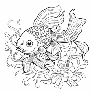 Fantasy Goldfish Coloring Pages for Adults 3