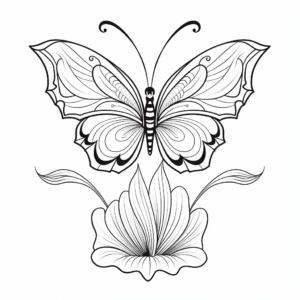 Fantasy Half Butterfly, Half Lotus Coloring Pages 4