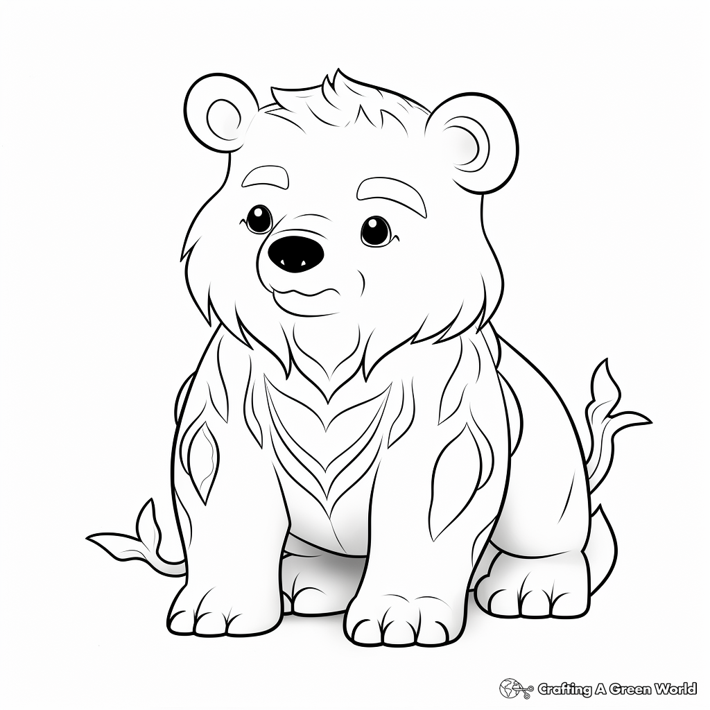 Fantasy Inspired Black Bear Coloring Pages 2