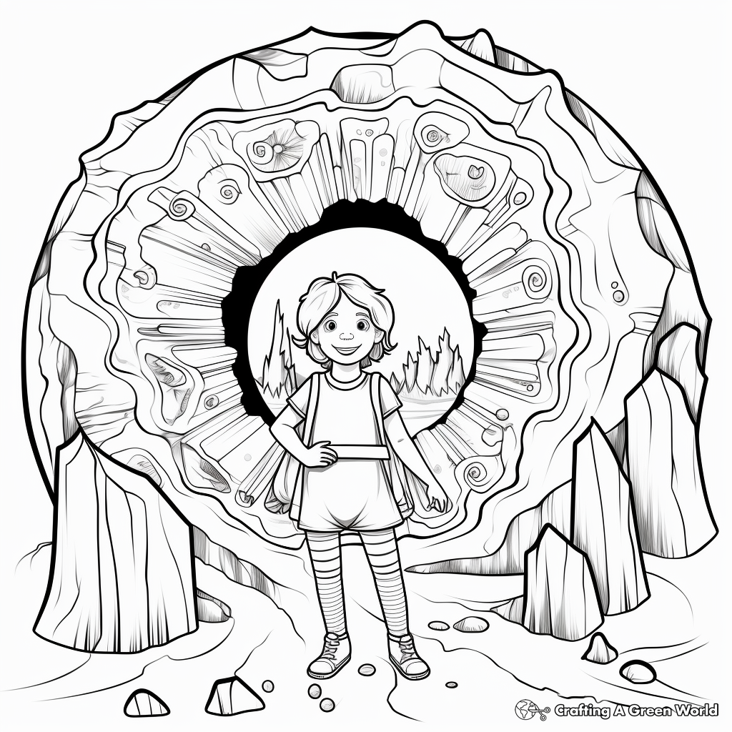 Fantasy-Inspired Geode Coloring Pages 1