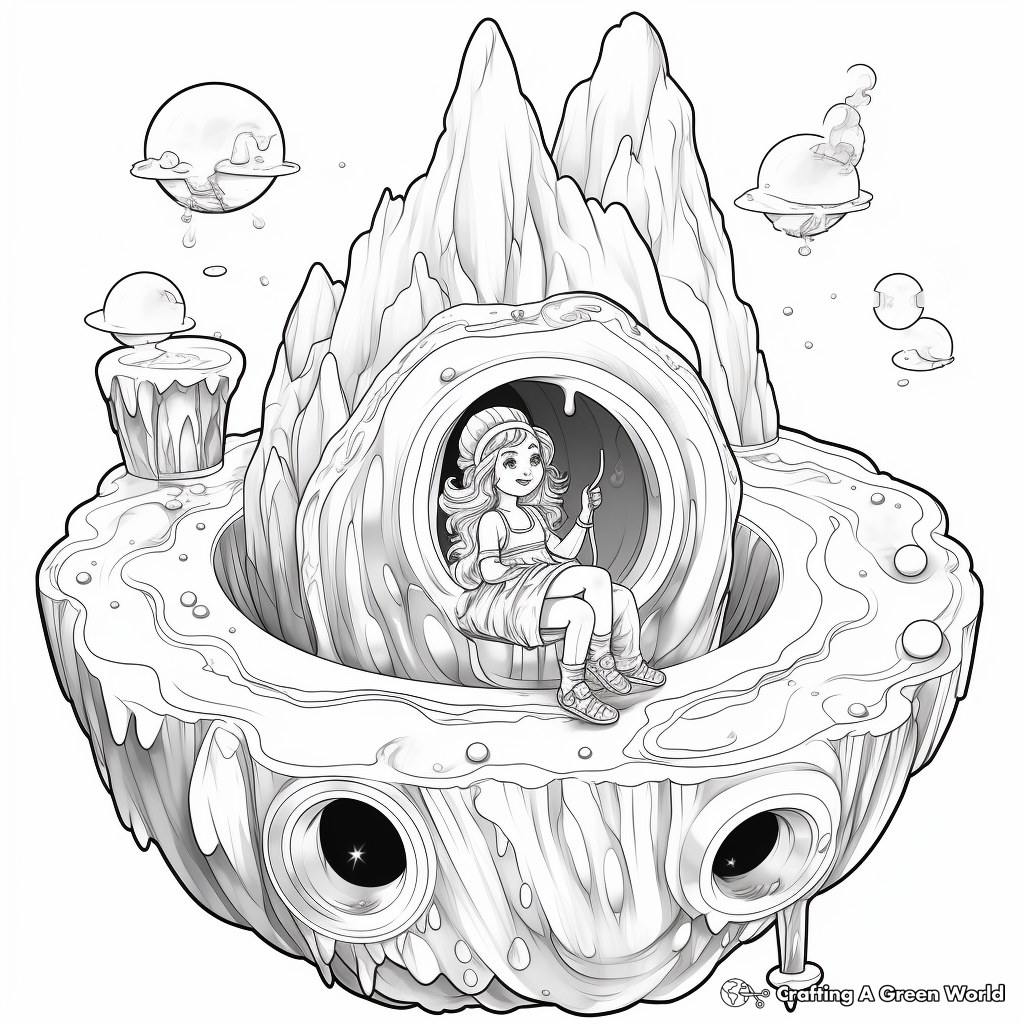 Fantasy-Inspired Geode Coloring Pages 3