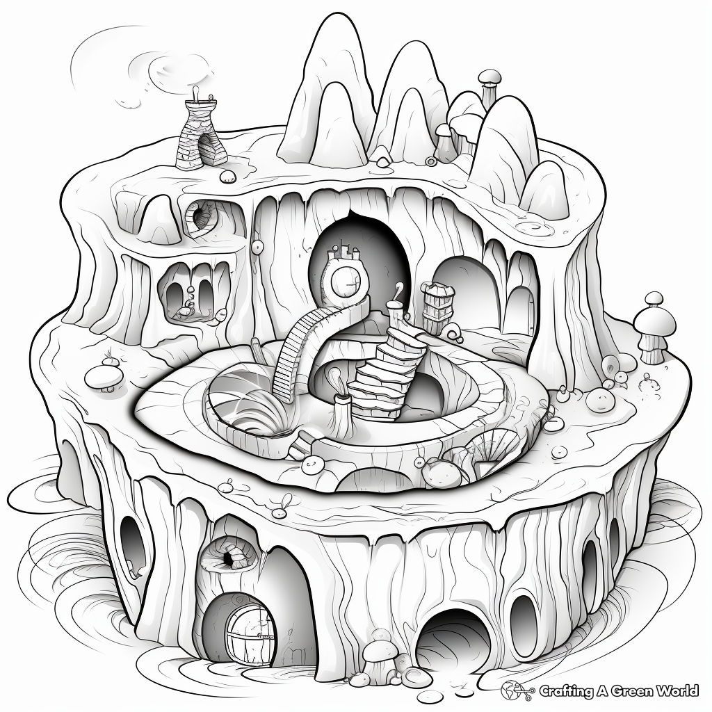 Fantasy-Inspired Geode Coloring Pages 4