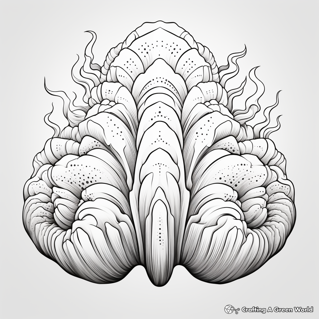 Fantasy-Inspired Mystical Clam Coloring Pages 3
