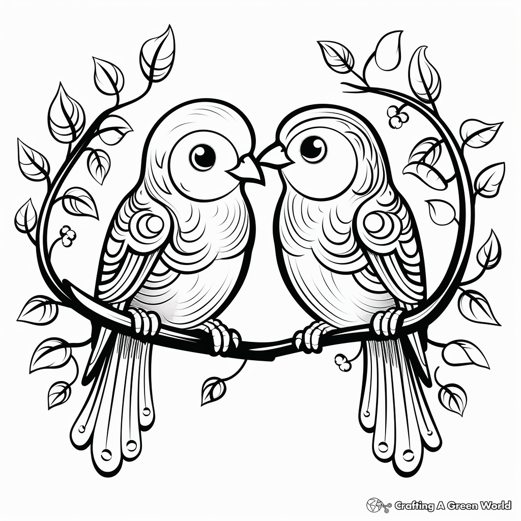 Fantasy Love Bird Coloring Pages 3