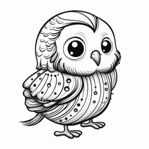 Fantasy Magical Budgie Coloring Pages 2