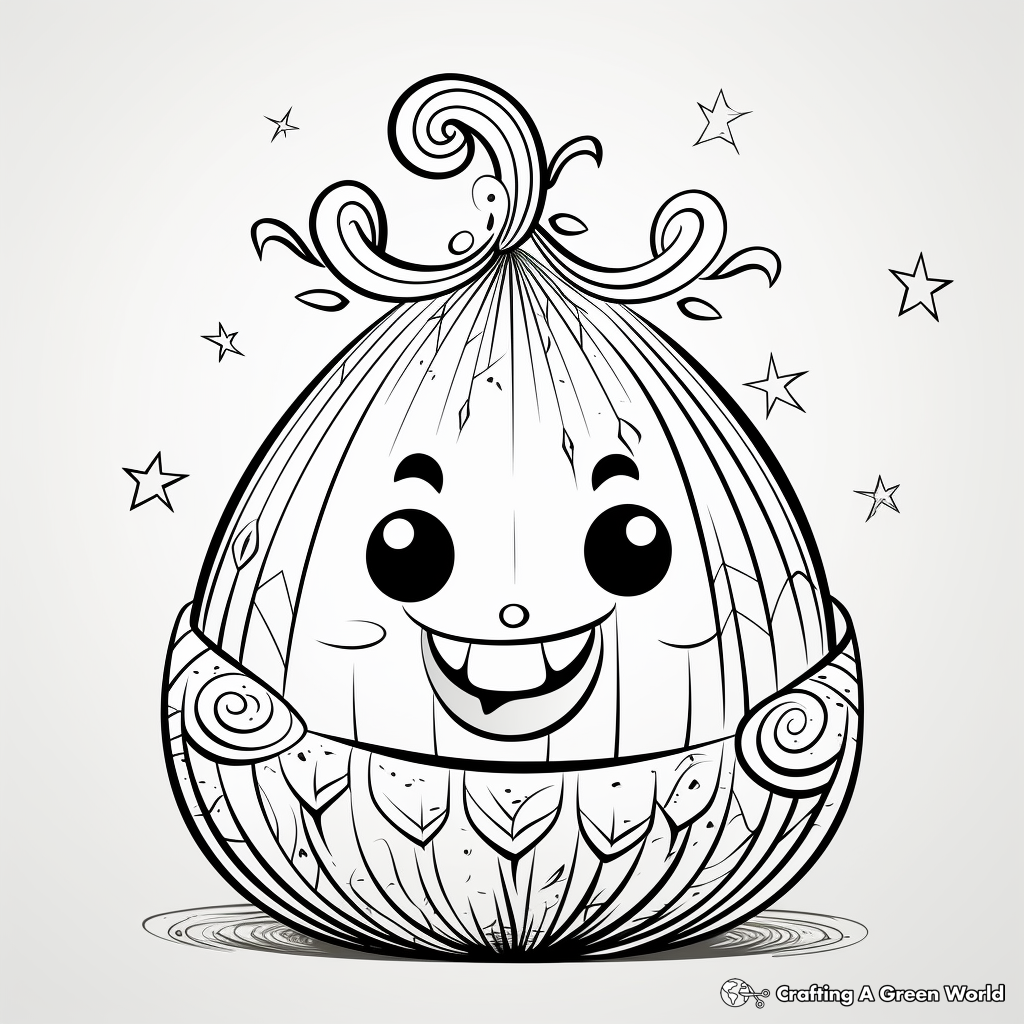 Fantasy Magical Onion Coloring Pages 2