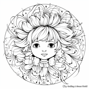 Fantasy Mandala Dandelion Coloring Pages 4