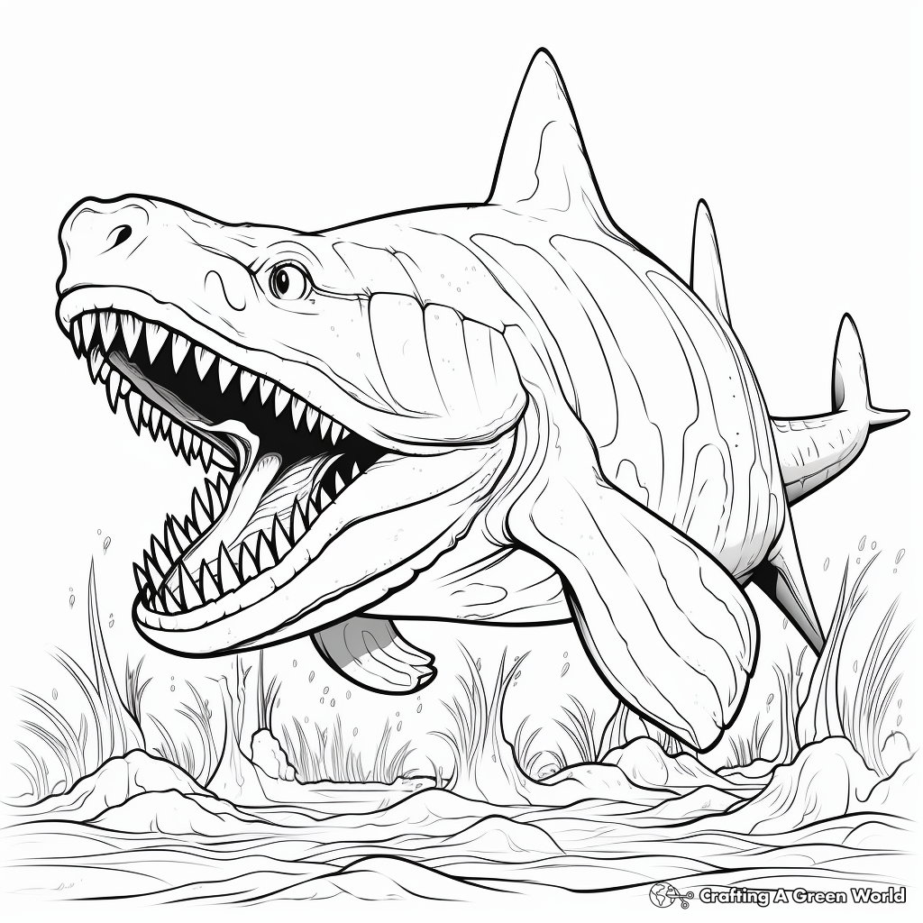 Fantasy Megalodon Coloring Pages 1