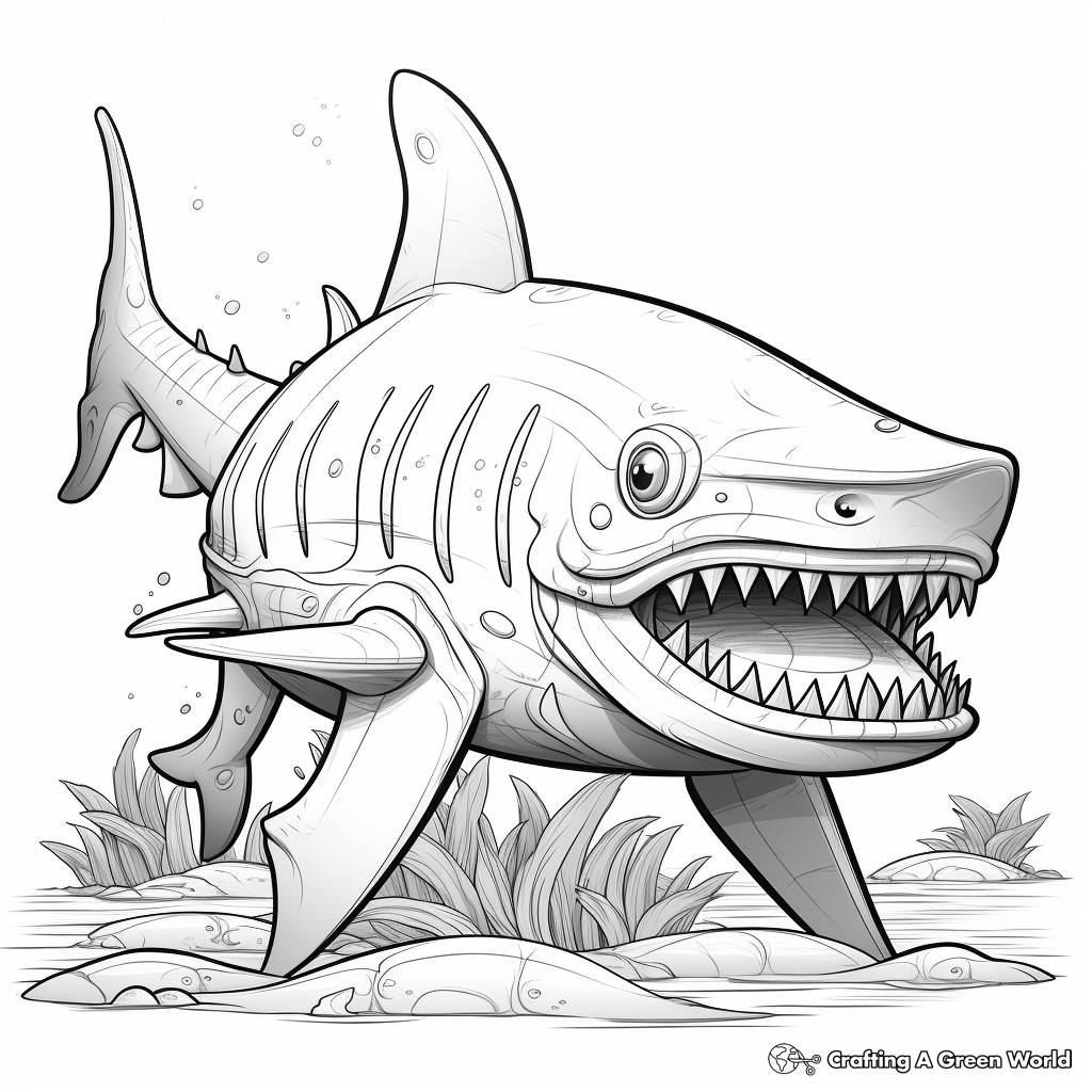 Fantasy Megalodon Coloring Pages 3