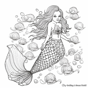 Fantasy Mermaid Feet (Fins) Coloring Pages 4
