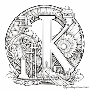 Fantasy-themed Alphabet Coloring Pages 1