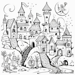 Fantasy Themed Fairy Tale Stage Coloring Pages 2