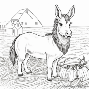 Farm Animal and Rainbow Corn Coloring Pages 3