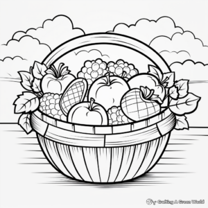 Farm Fresh Fruit Basket Coloring Pages for Kids 1