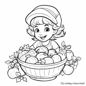 Farm Fresh Fruit Basket Coloring Pages for Kids 2