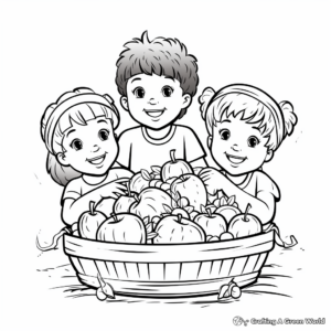 Farm Fresh Fruit Basket Coloring Pages for Kids 3