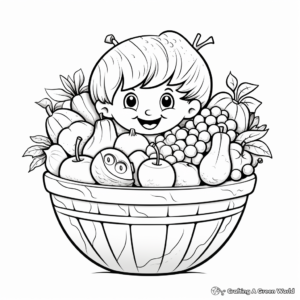 Farm Fresh Fruit Basket Coloring Pages for Kids 4