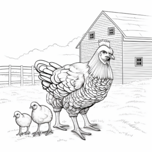 Farm Scene Baby Turkey Coloring Pages 4