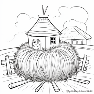 Farm-themed Haystack Coloring Pages 2