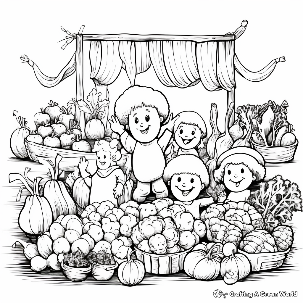 Farmers' Market Coloring Pages 3