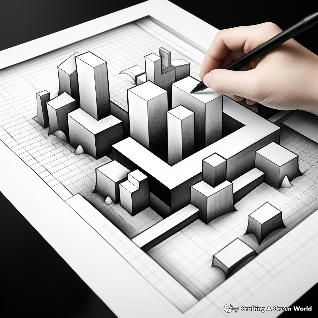 Fascinating 3D Illusion Art Coloring Pages 2