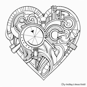 Fascinating Abstract Heart Coloring Pages 3