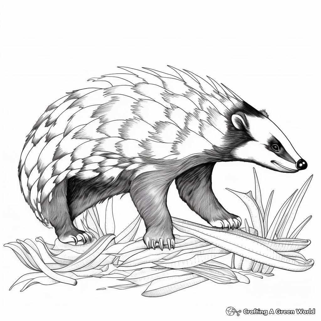 Fascinating Badger Anatomy Coloring Pages 2