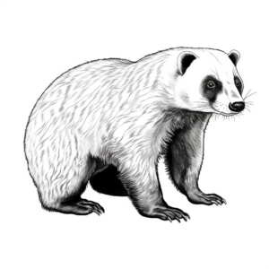Fascinating Badger Anatomy Coloring Pages 3