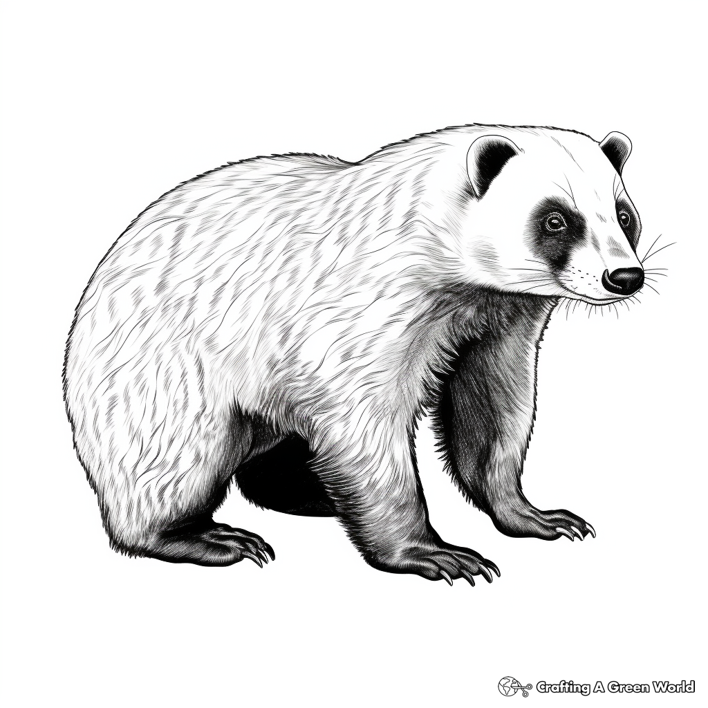 Fascinating Badger Anatomy Coloring Pages 3
