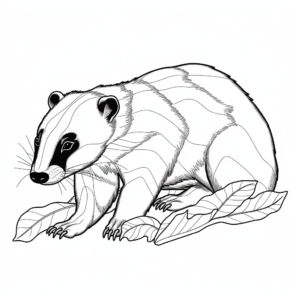 Fascinating Badger Anatomy Coloring Pages 4