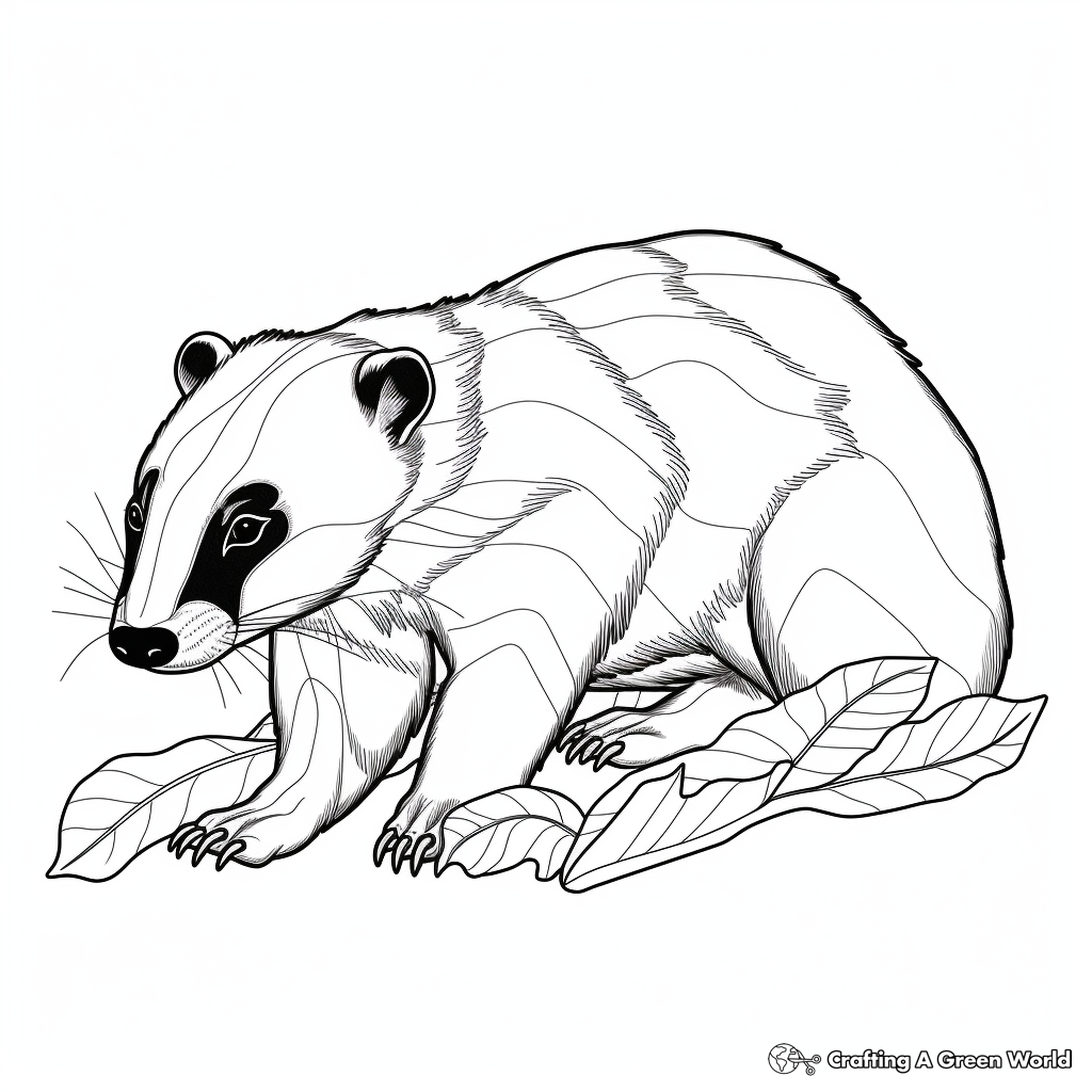 Fascinating Badger Anatomy Coloring Pages 4