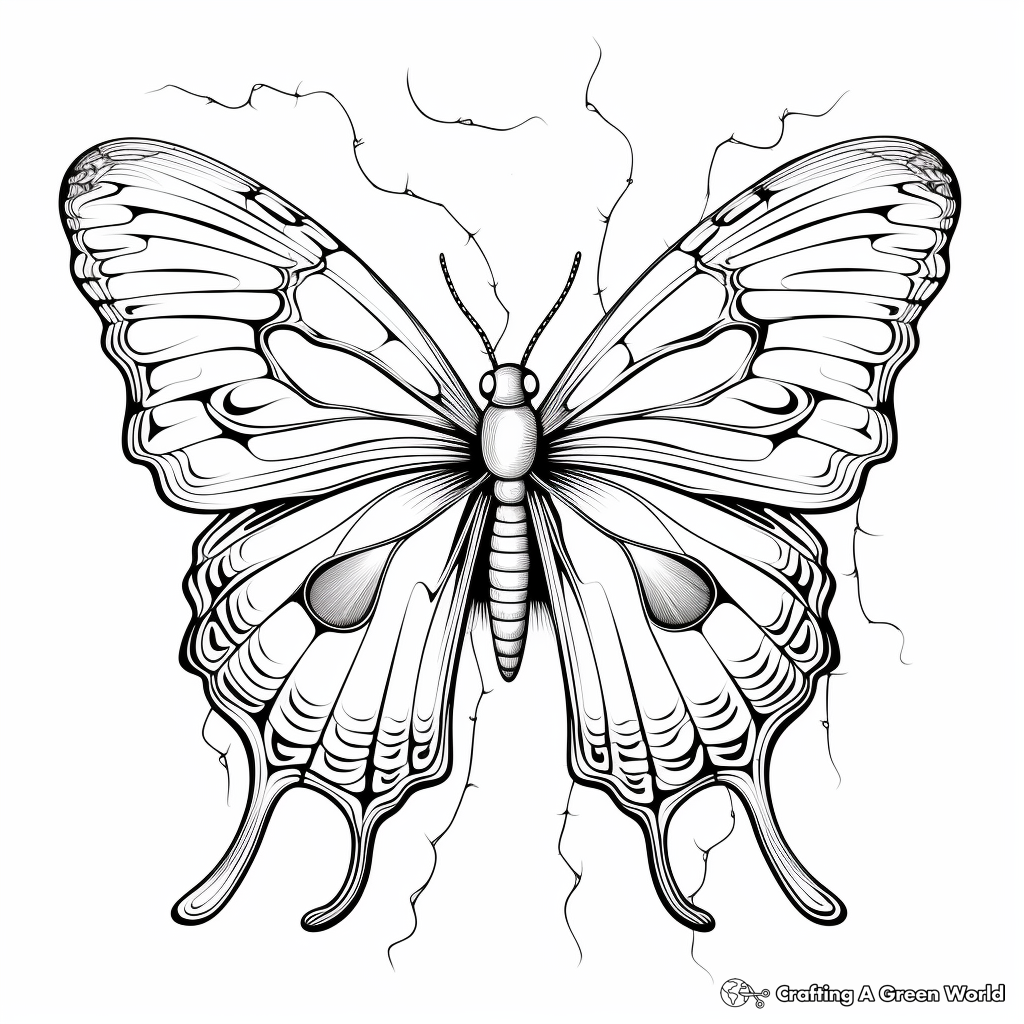 Fascinating Blue Morpho Butterfly Metamorphosis Coloring Pages 2