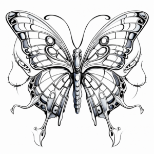 Fascinating Blue Morpho Butterfly Metamorphosis Coloring Pages 3