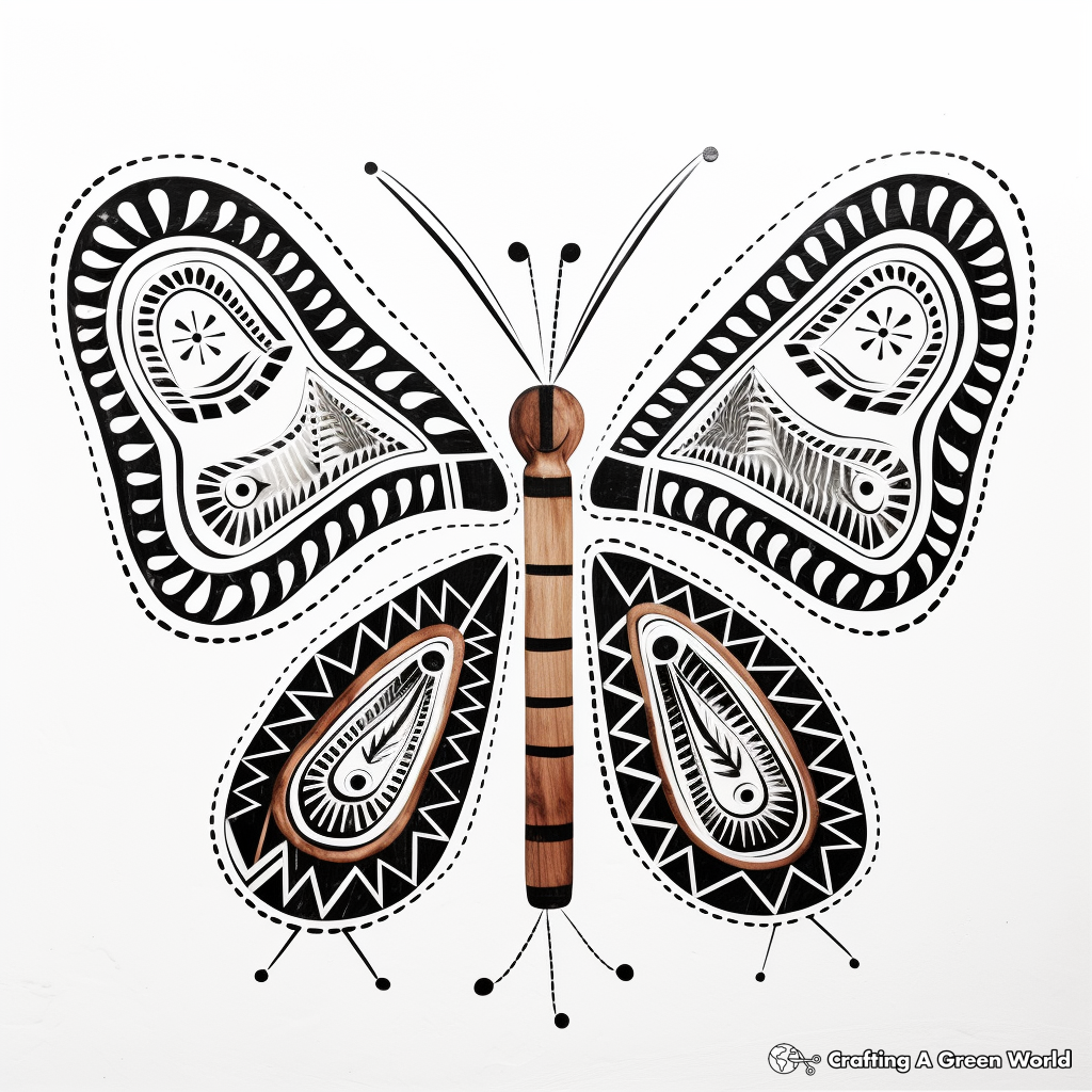 Fascinating Butterfly Amate Bark Painting Coloring Pages 1