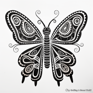 Fascinating Butterfly Amate Bark Painting Coloring Pages 3