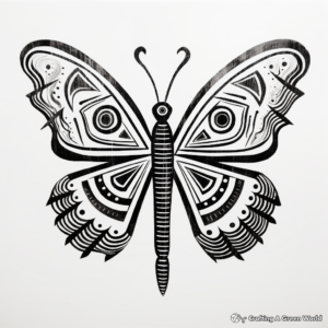 Fascinating Butterfly Amate Bark Painting Coloring Pages 4