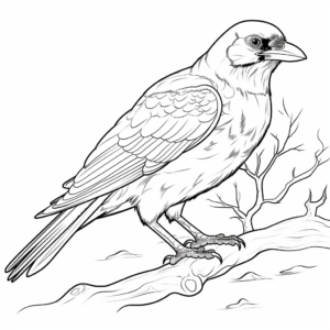 Fascinating Fan-tailed Raven Coloring Pages 3