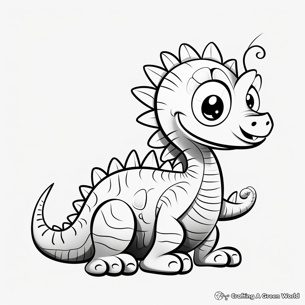 Fascinating Fossil Dinosaur Coloring Pages 1