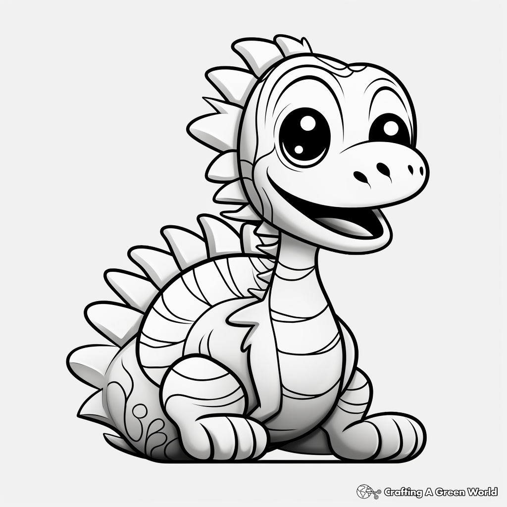 Fascinating Fossil Dinosaur Coloring Pages 3